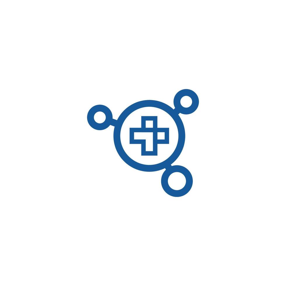 a blue and white logo with a cross on it vector