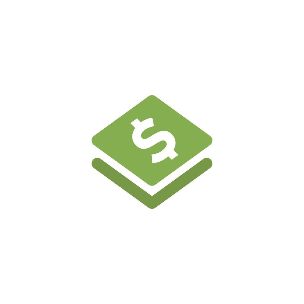 a green and white logo with a dollar sign vector