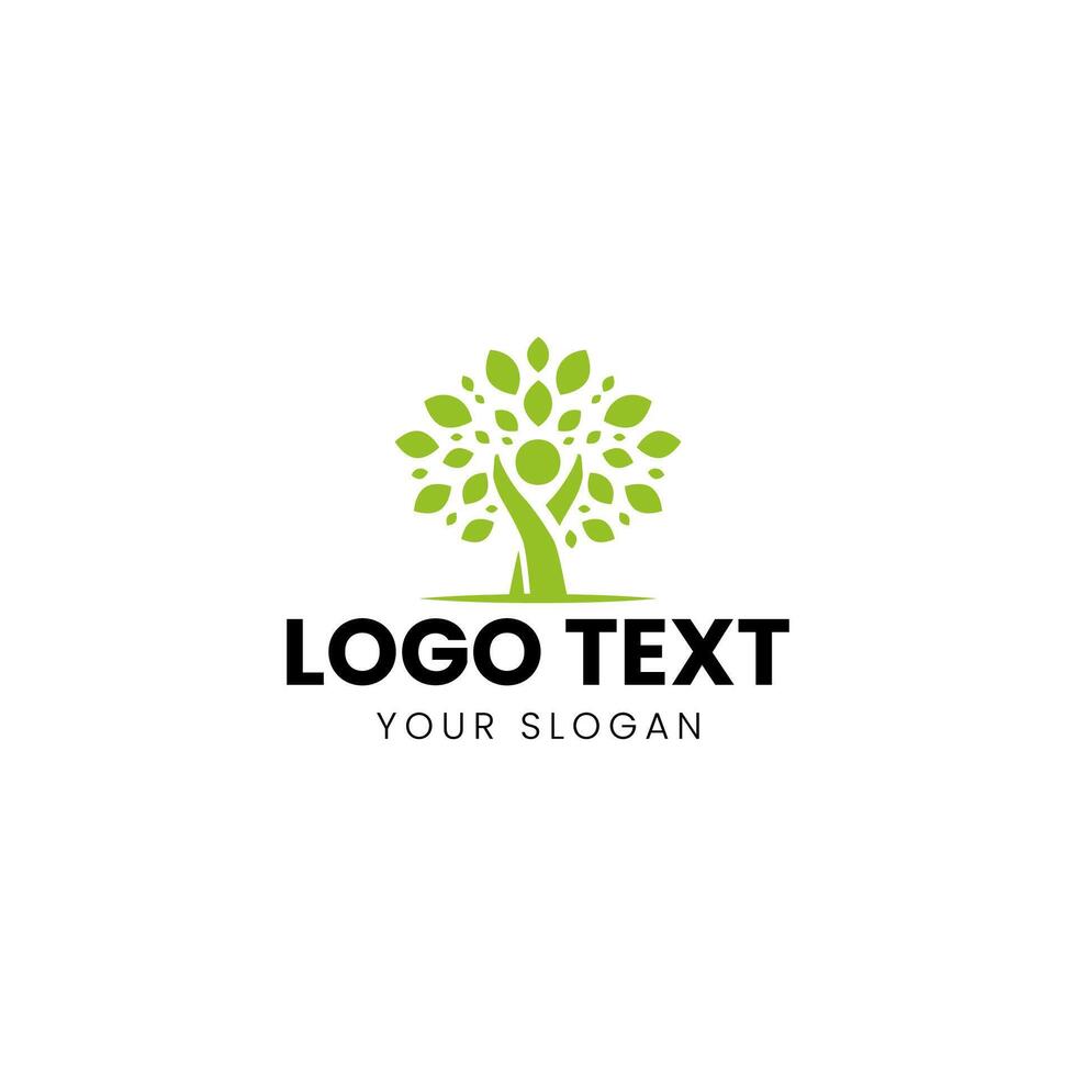 Botanic tree logo mark design. Organic nature icon. Natural plant emblem. Tree of life symbol vector