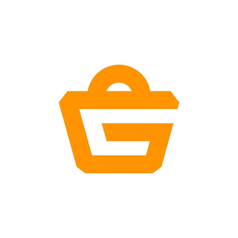 grocery bag logo design vector