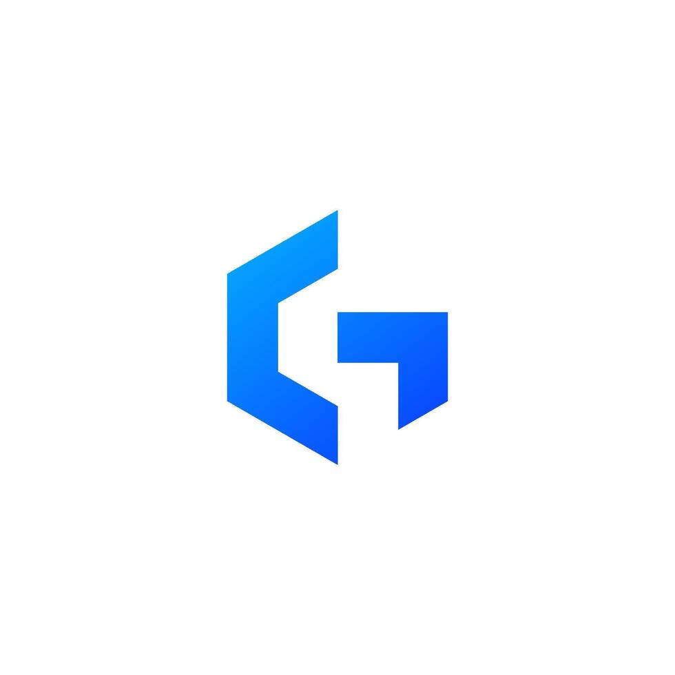 a blue and white logo with the letter g vector