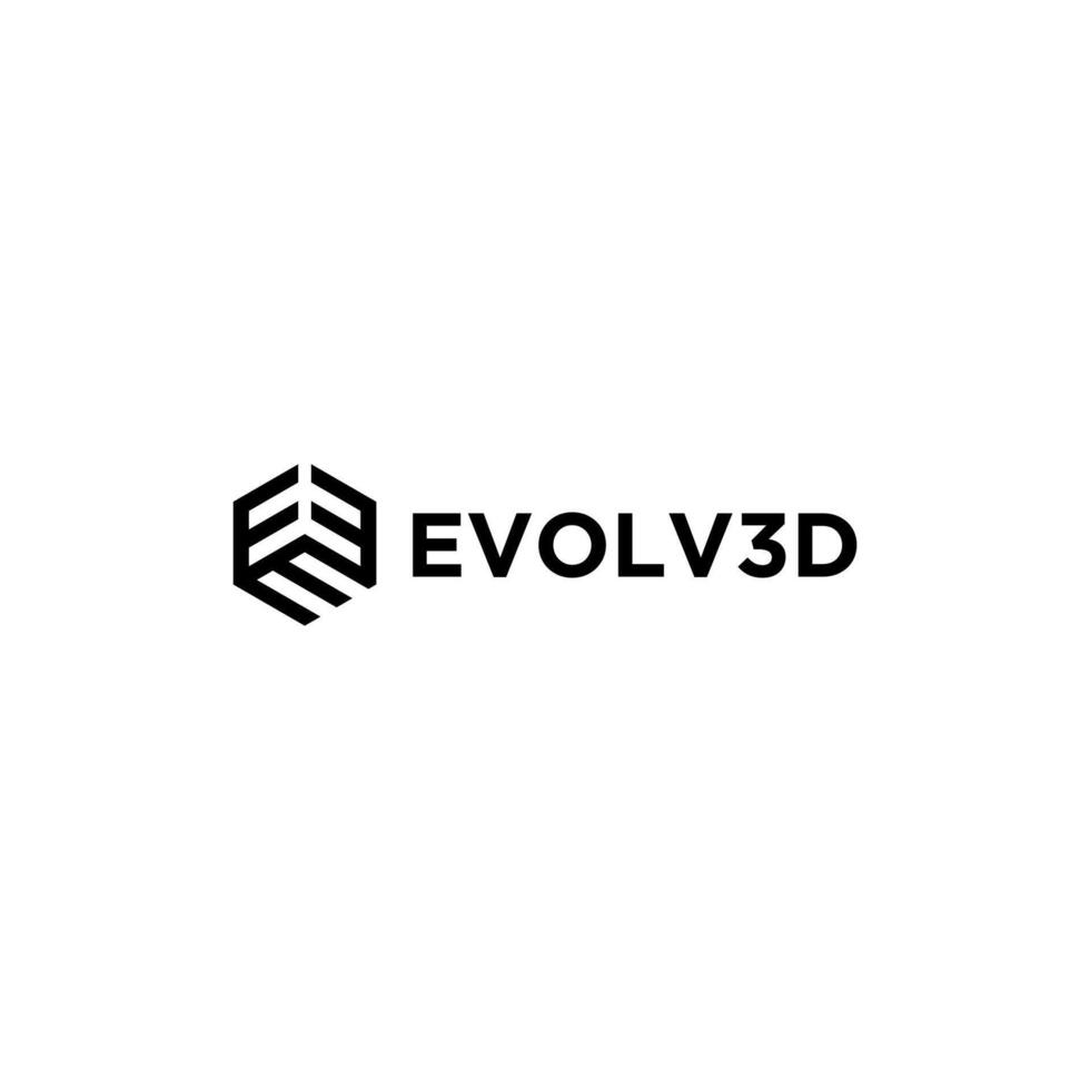 the logo for evolve3d is shown on a white background vector