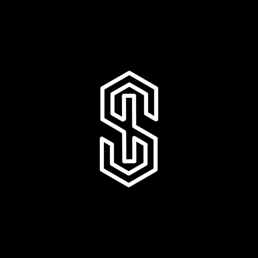a black and white logo with the letter s vector