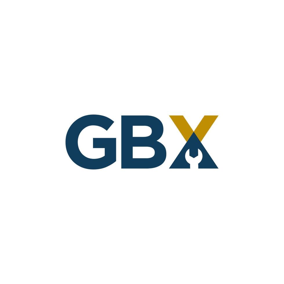 the gbx logo is shown on a white background vector