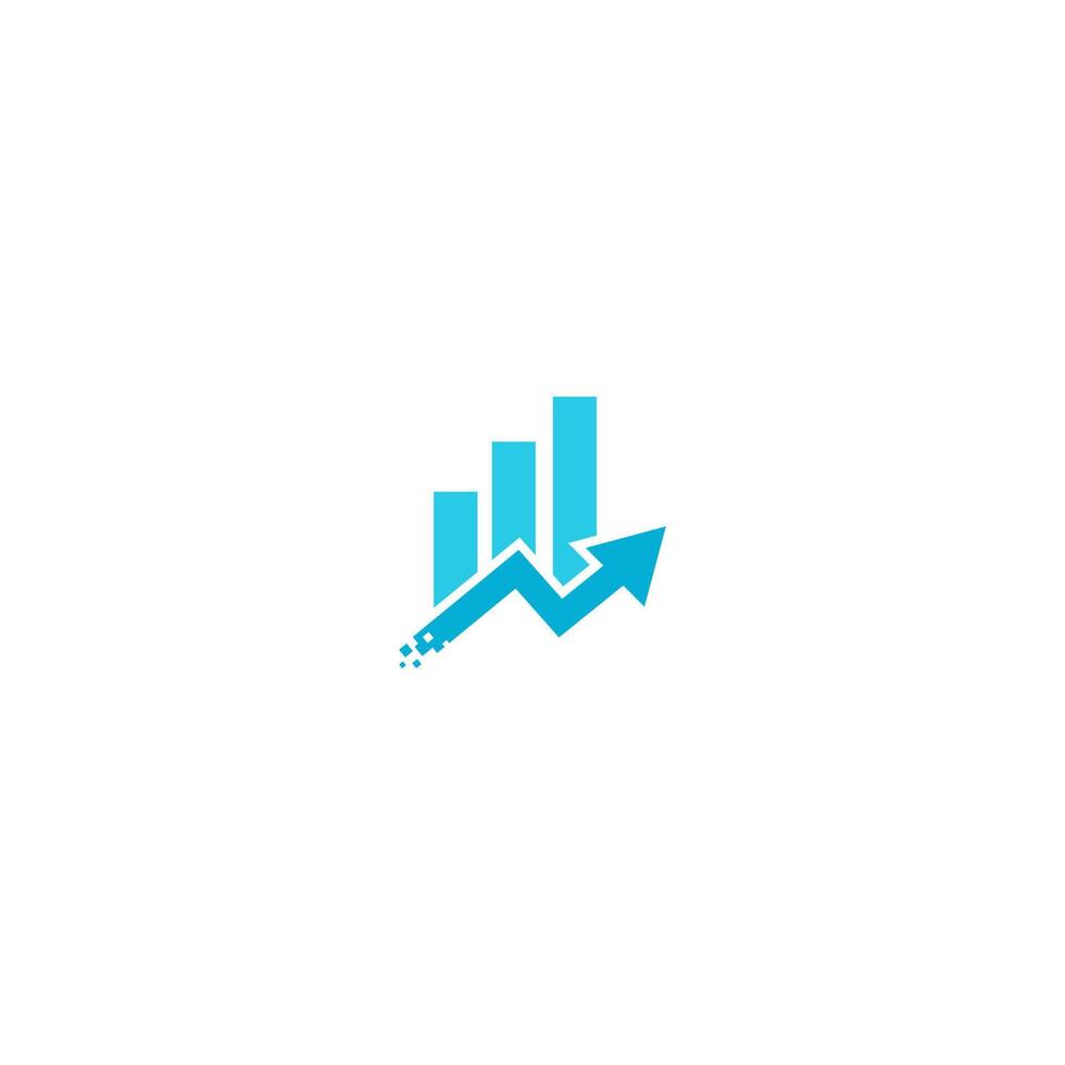 a blue arrow and a graph on a white background vector