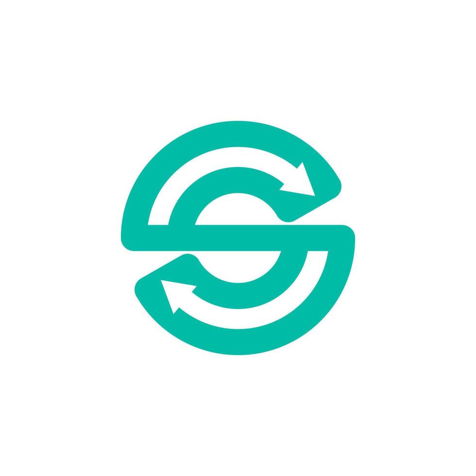 a logo with a circular shape and arrows vector