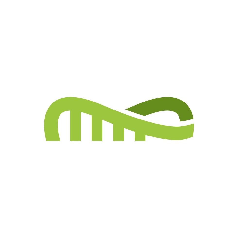 a green dna logo with a curved shape vector