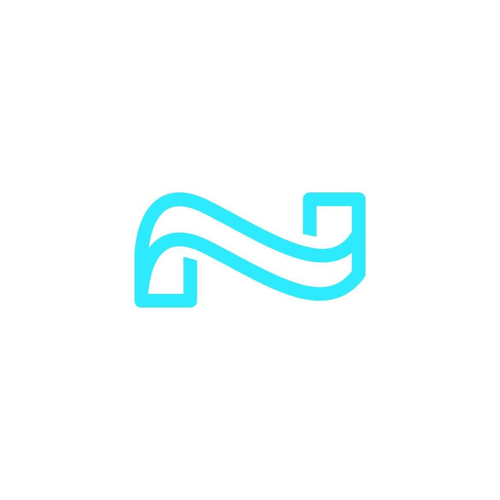 a blue letter n logo on a white background vector