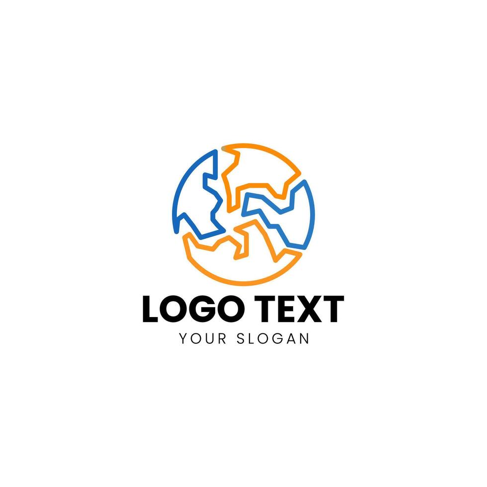 a logo design for a company that is made up of a globe and a circle vector