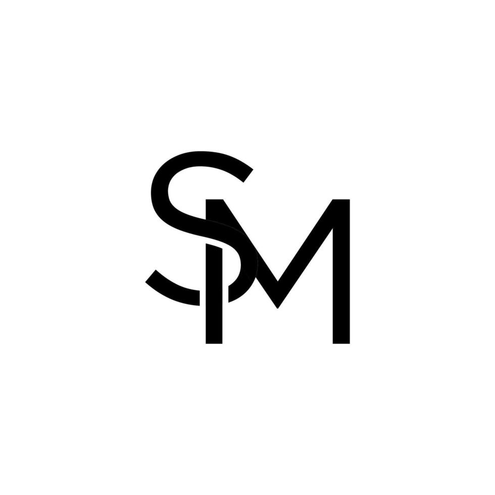 MSM Letter Logo Design modern style black and white vector