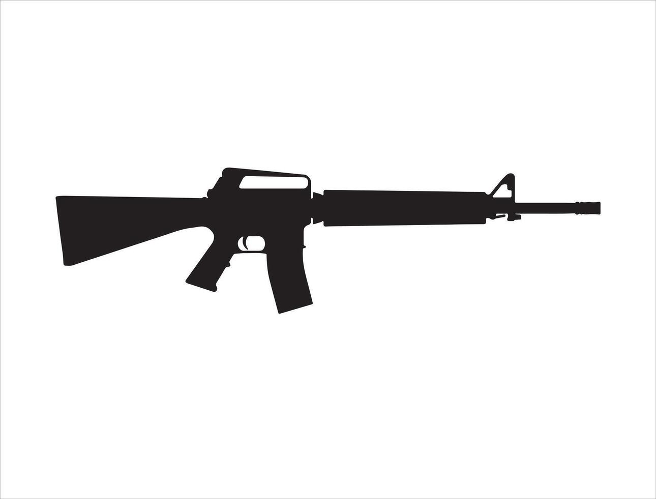 M16 assault rifle silhouette vector