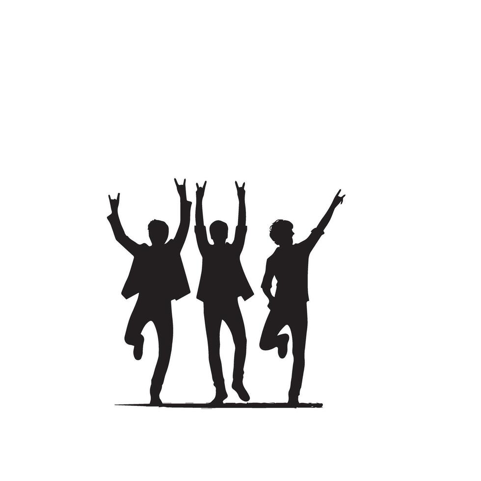 Friends silhouette on white background. Group of Friends' illustration. vector