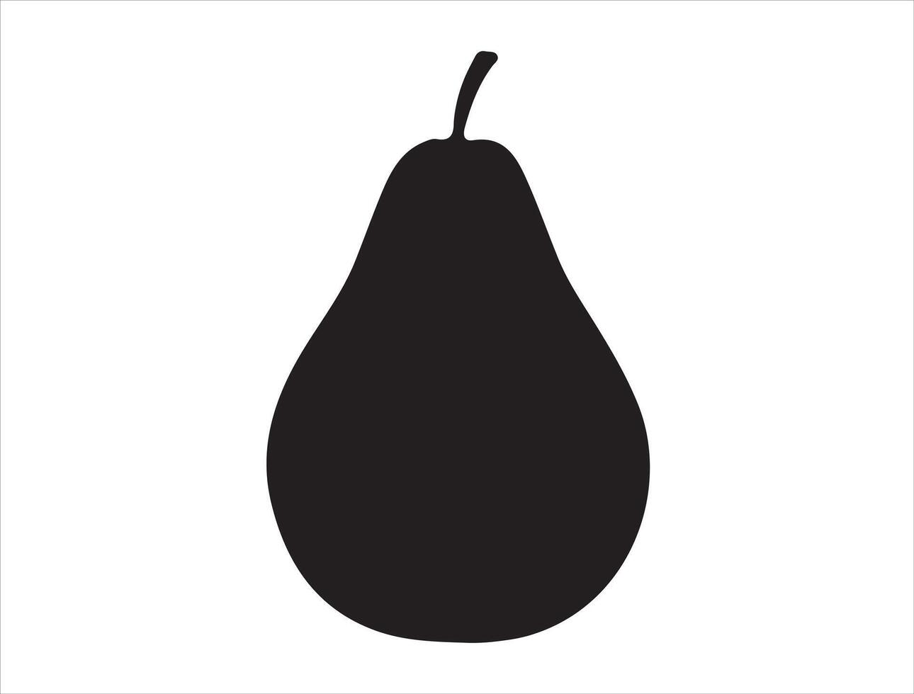 Pear silhouette on white background vector