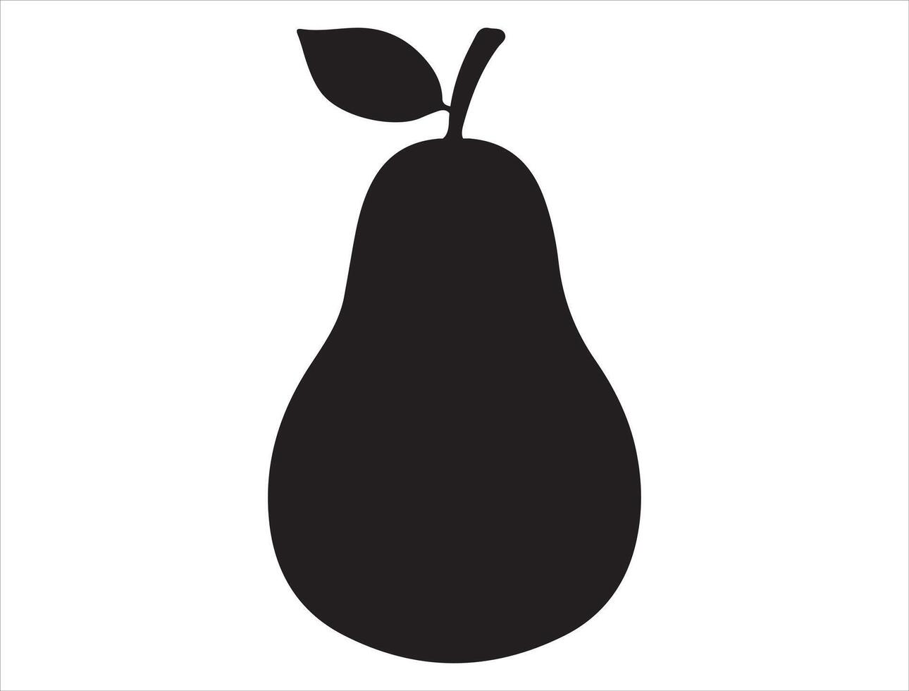 Pear silhouette on white background vector