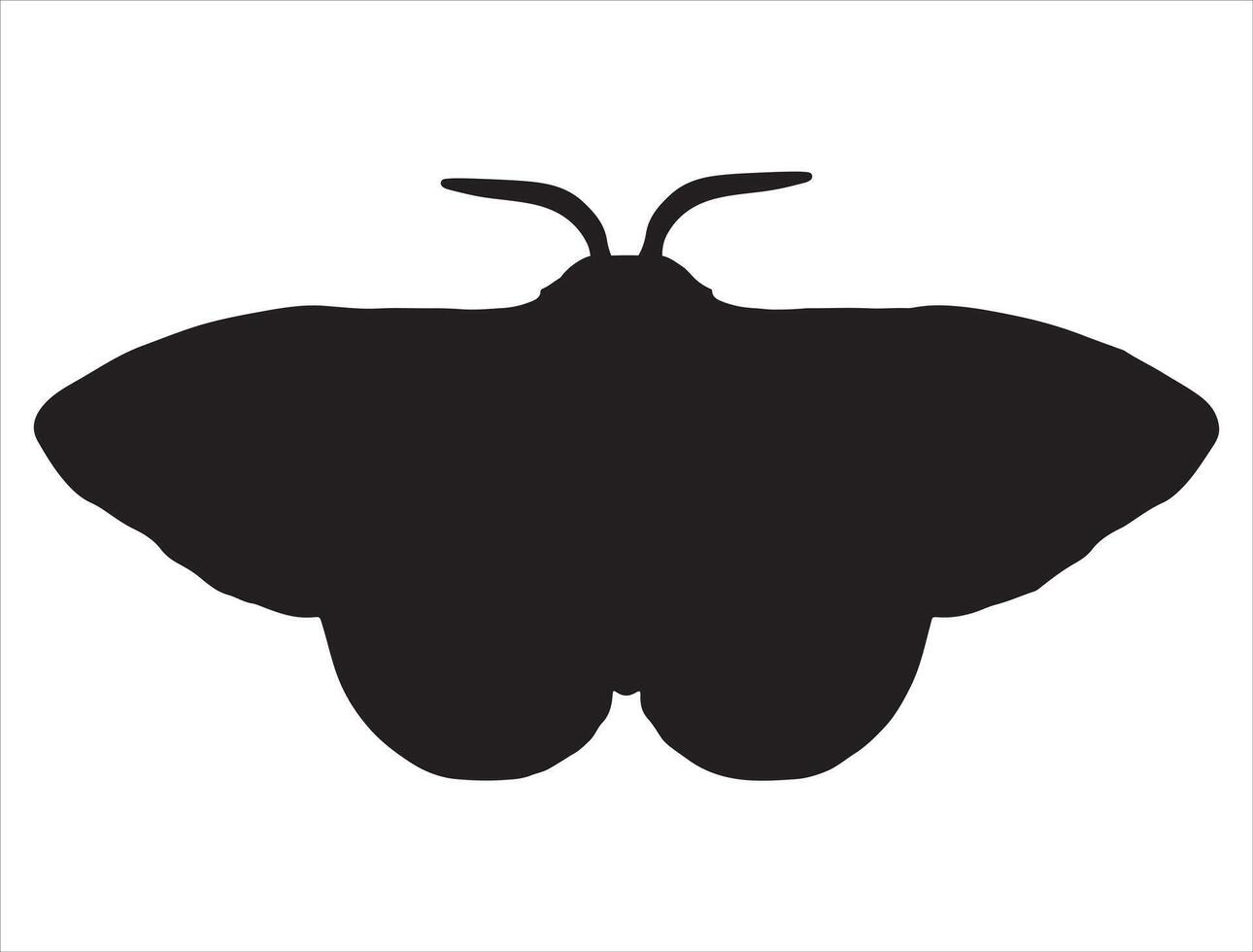 Moth silhouette on white background vector
