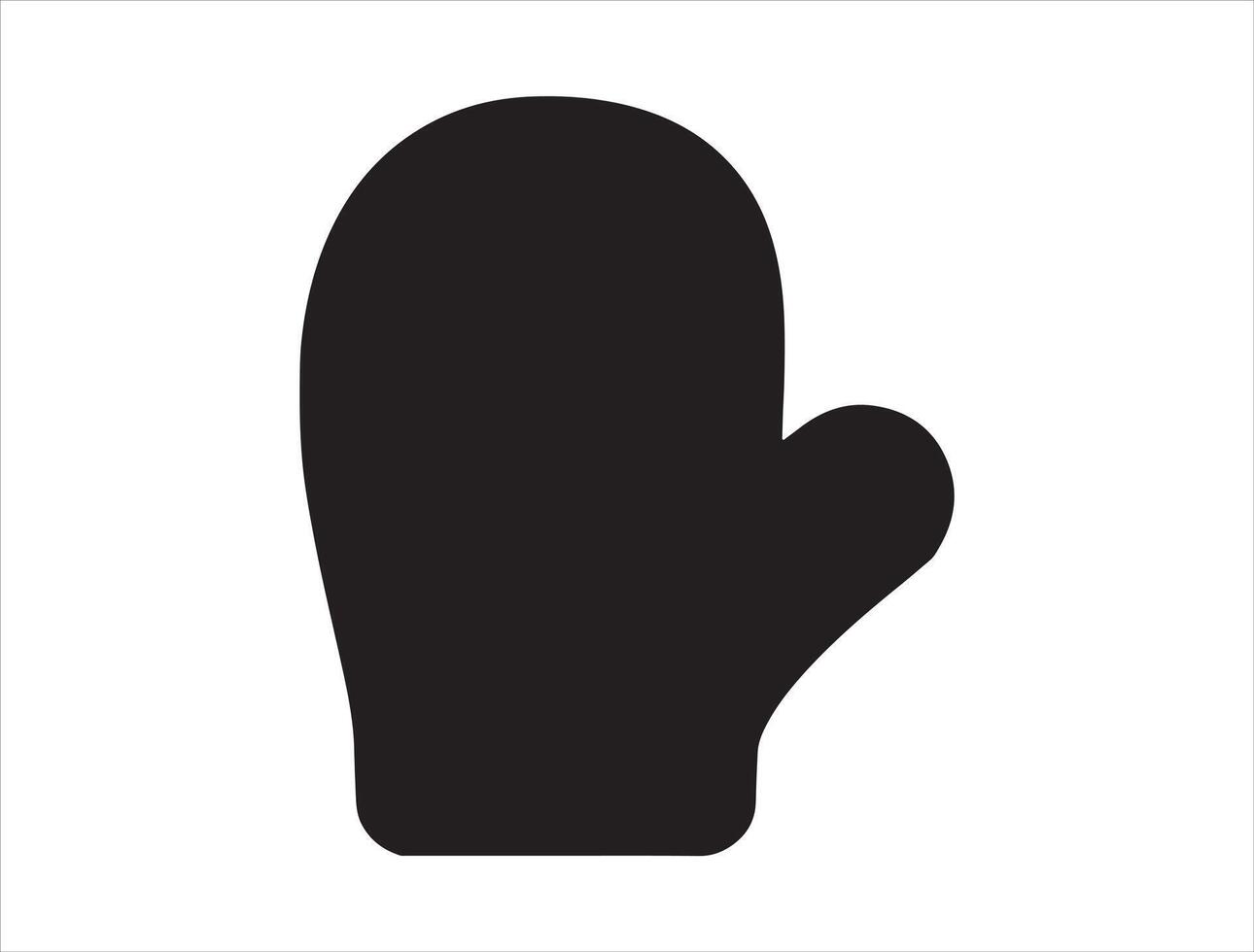 Mitten silhouette on white background vector