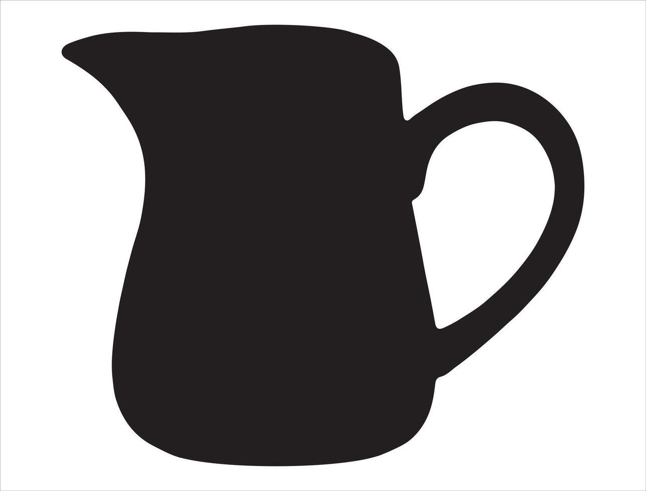 Milk jug silhouette on white background vector