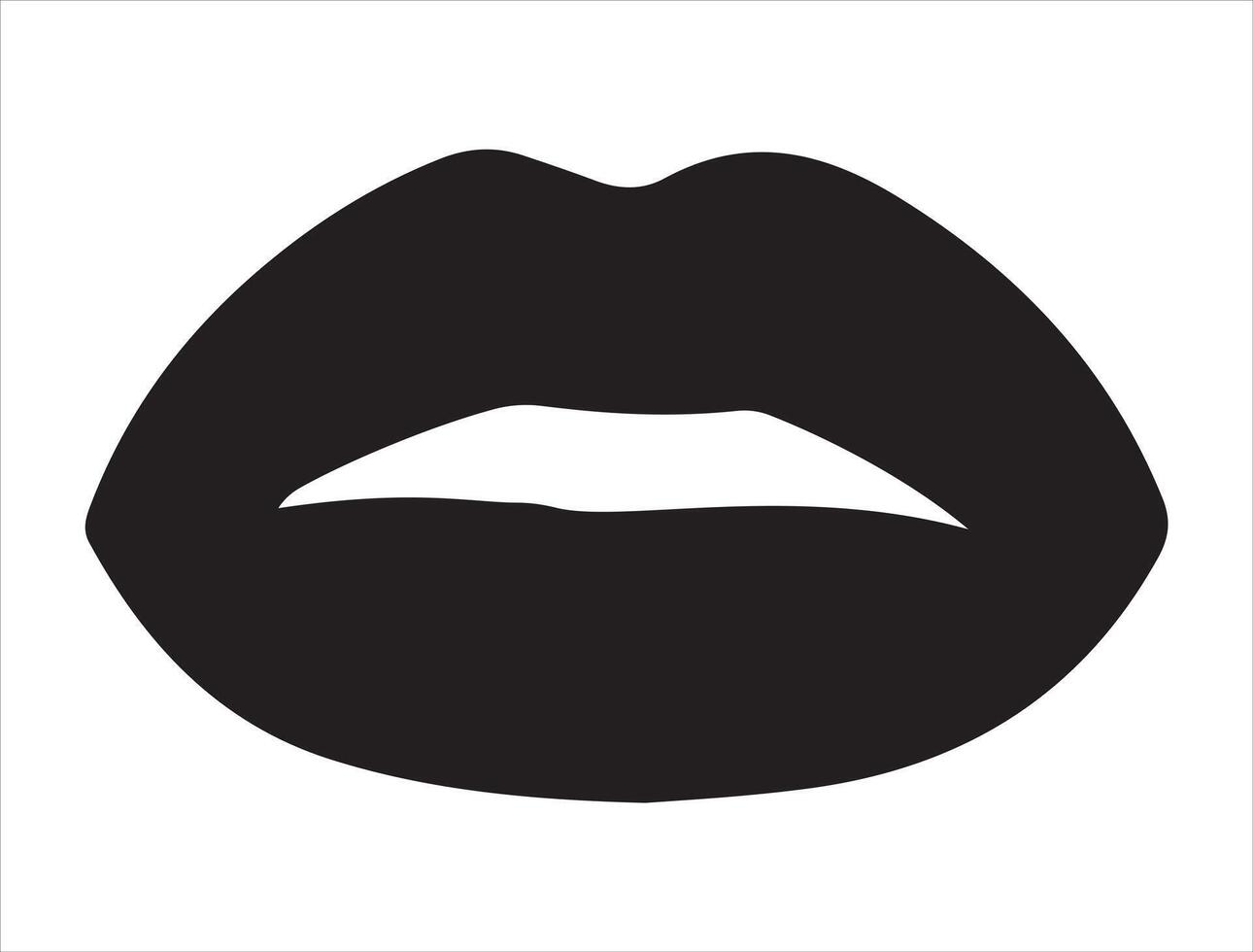 Lips silhouette on white background vector