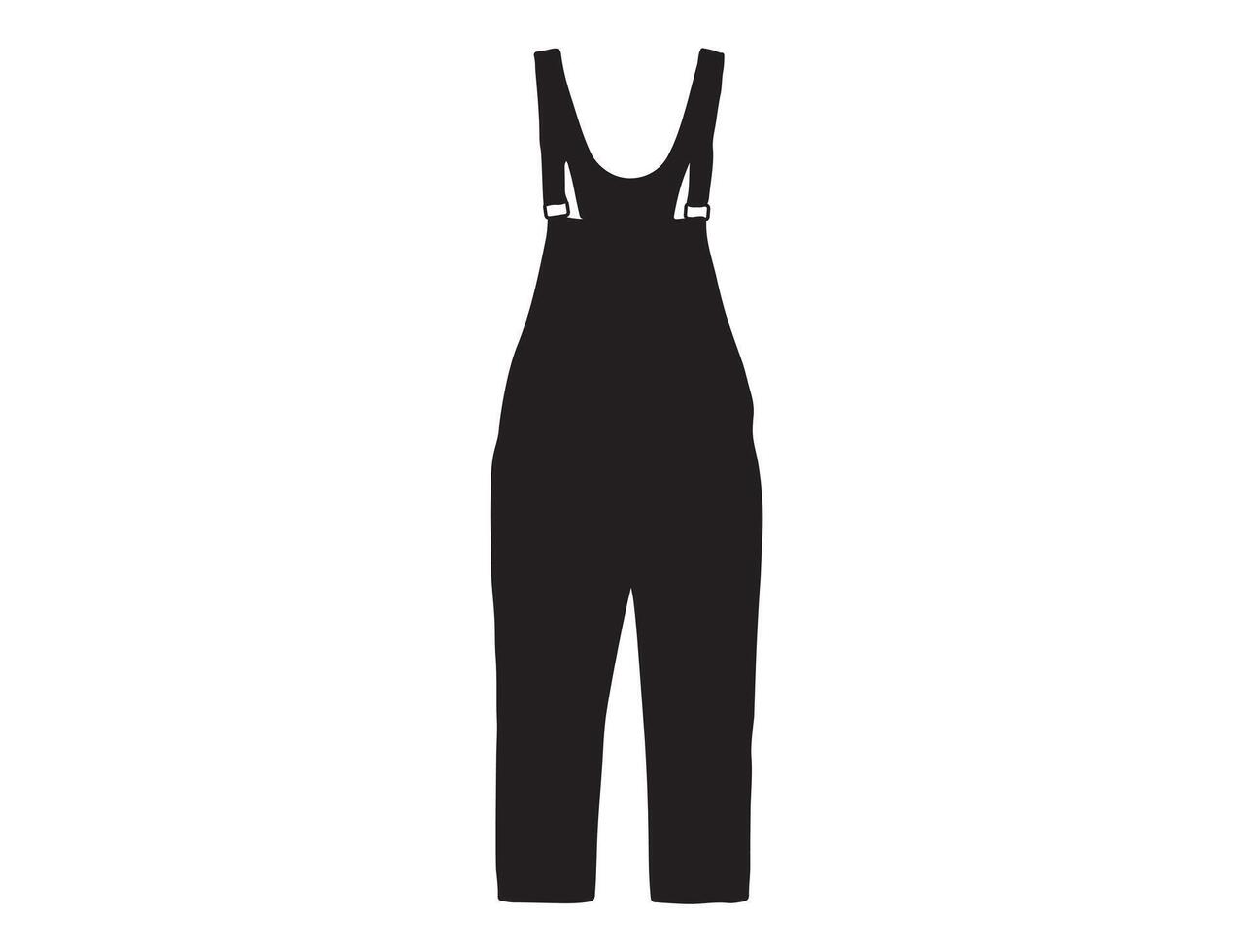 Overalls silhouette on white background vector