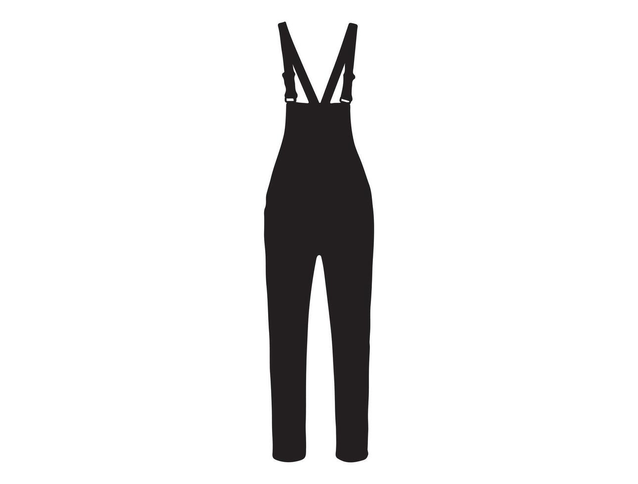 Overalls silhouette on white background vector