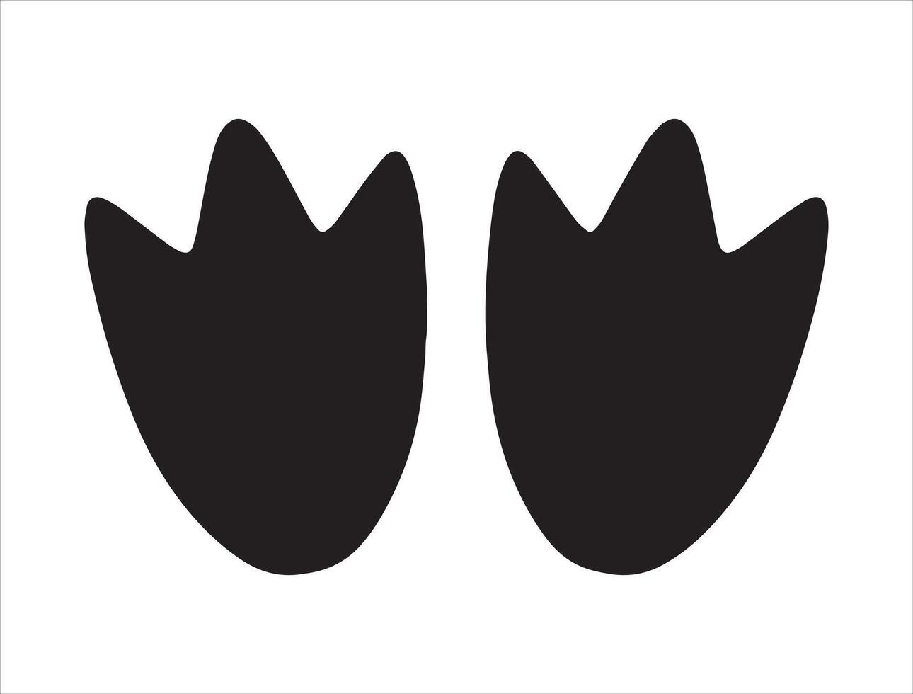 Penguin paw silhouette on white background vector