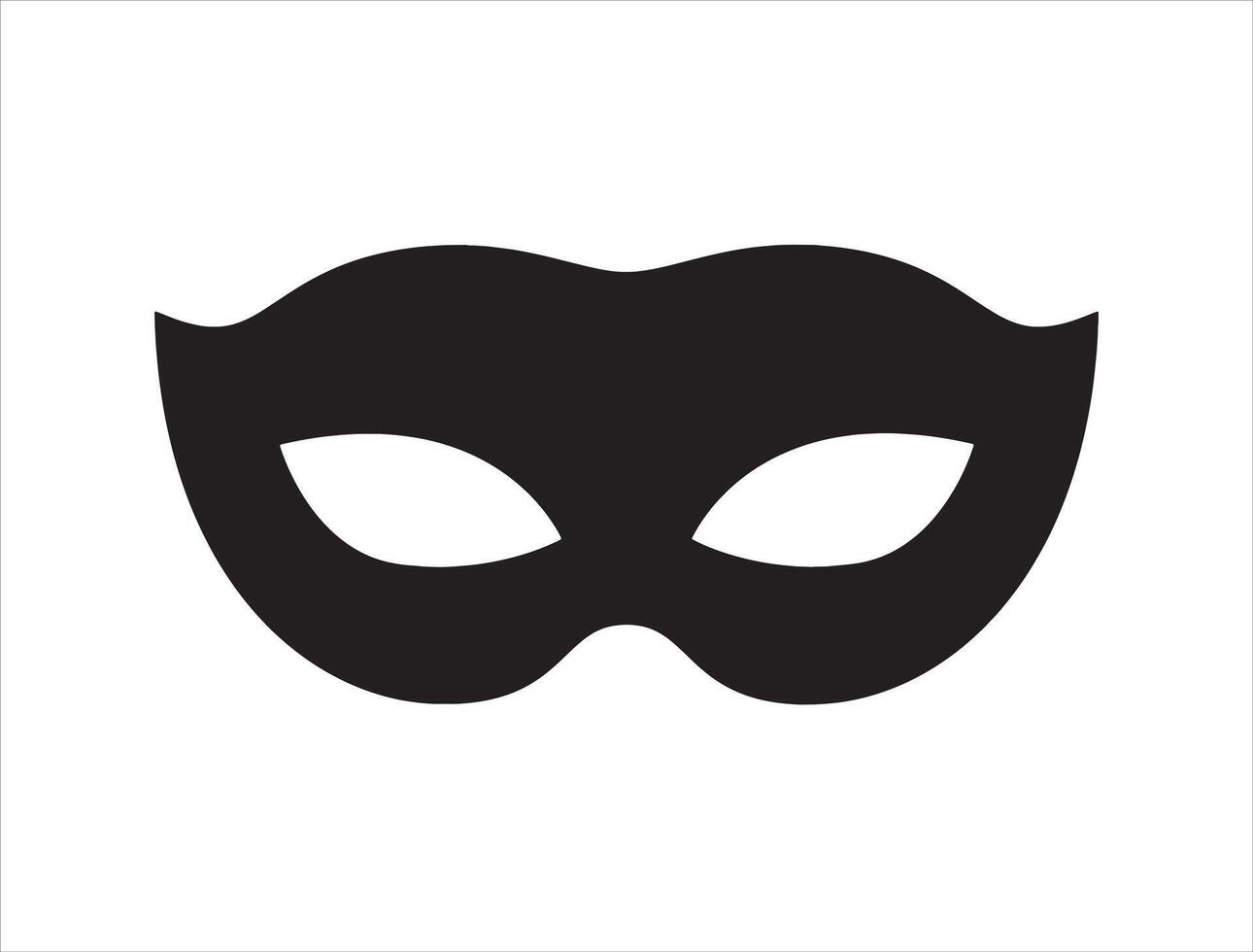 Mardi grass mask silhouette on white background vector