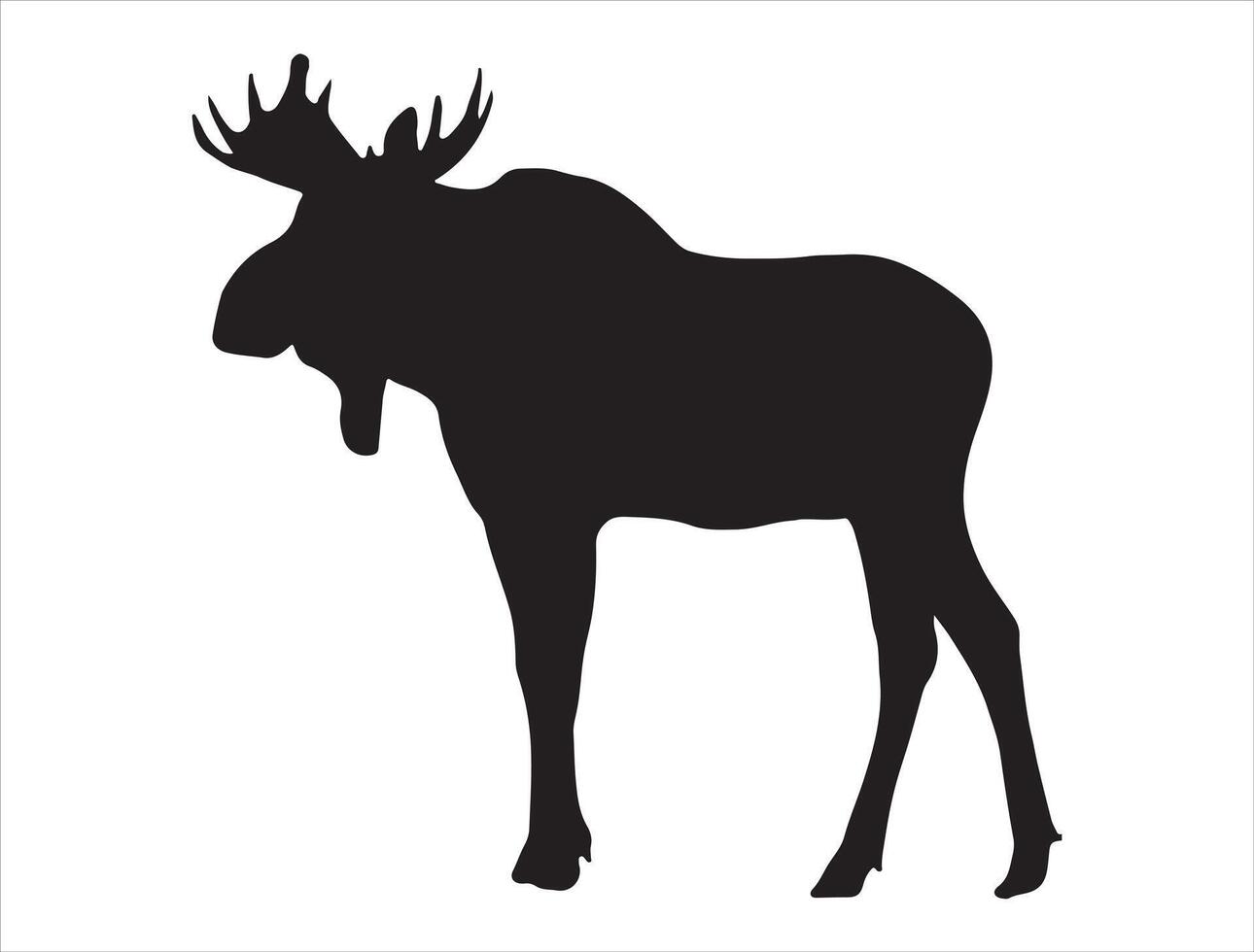 Moose silhouette on white background vector