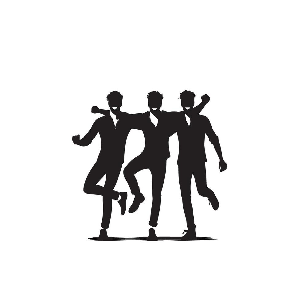 Friends silhouette on white background. Group of Friends' illustration. vector