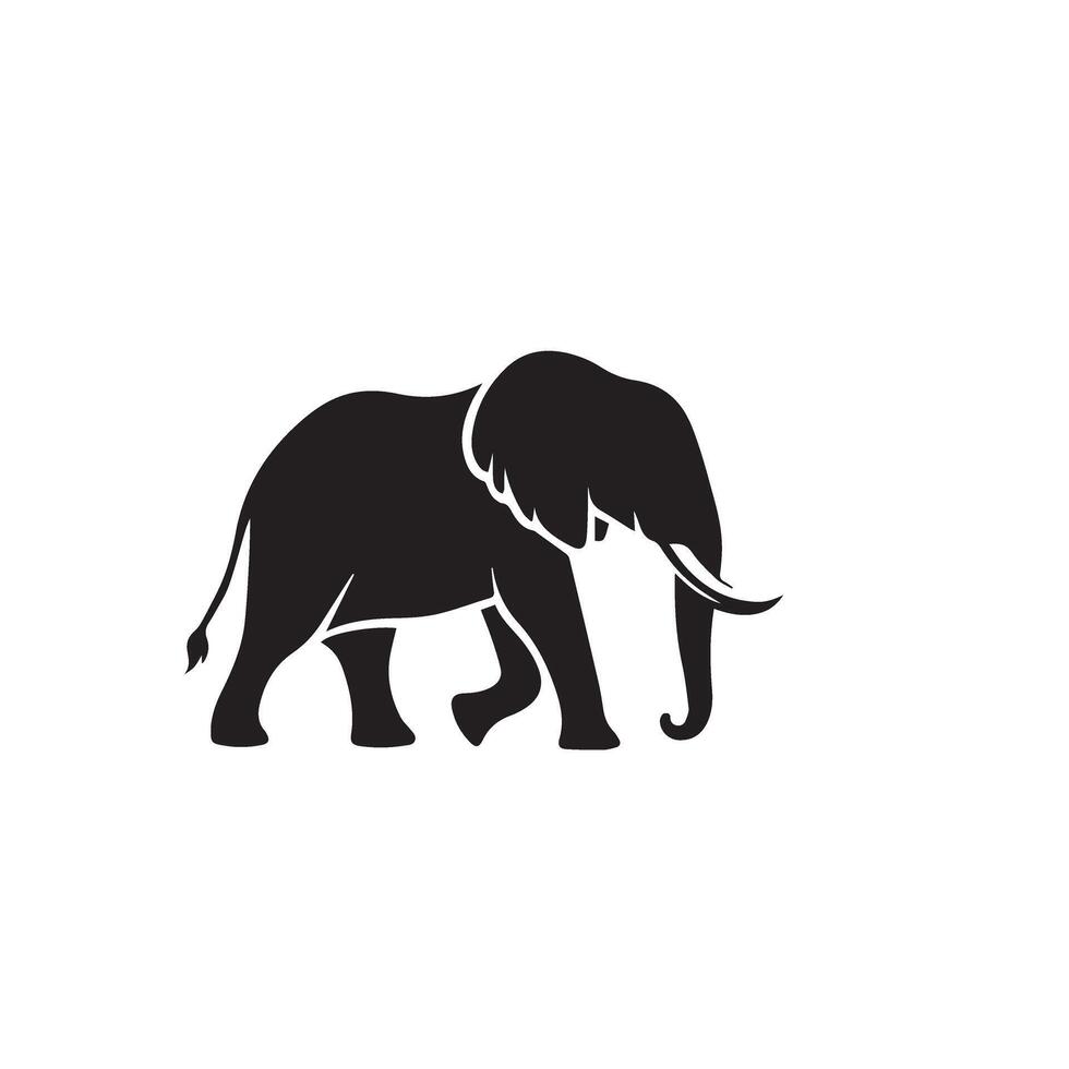 Elephant silhouette isolated on white background. Elephant logo. vector
