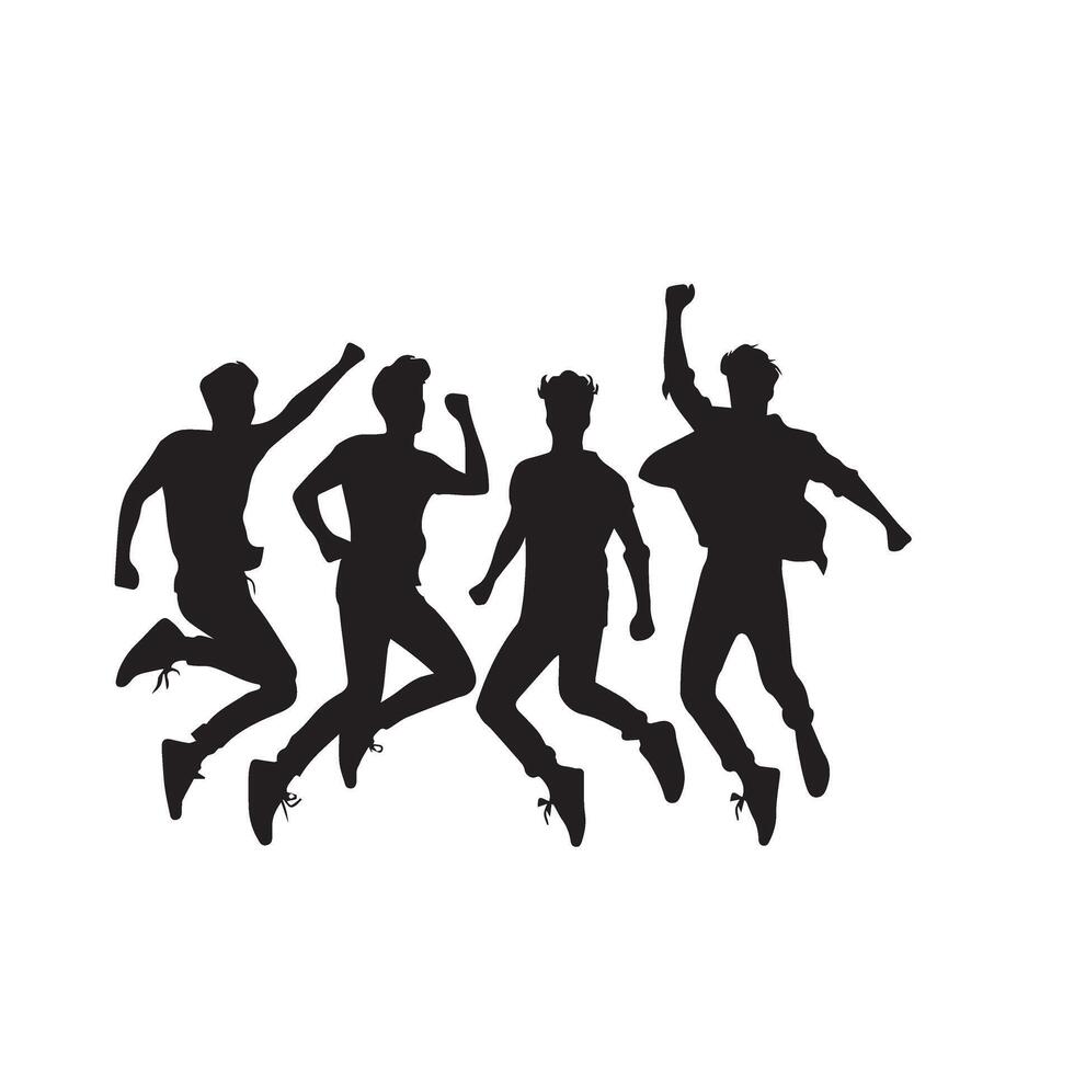 Friends silhouette on white background. Group of Friends' illustration. vector