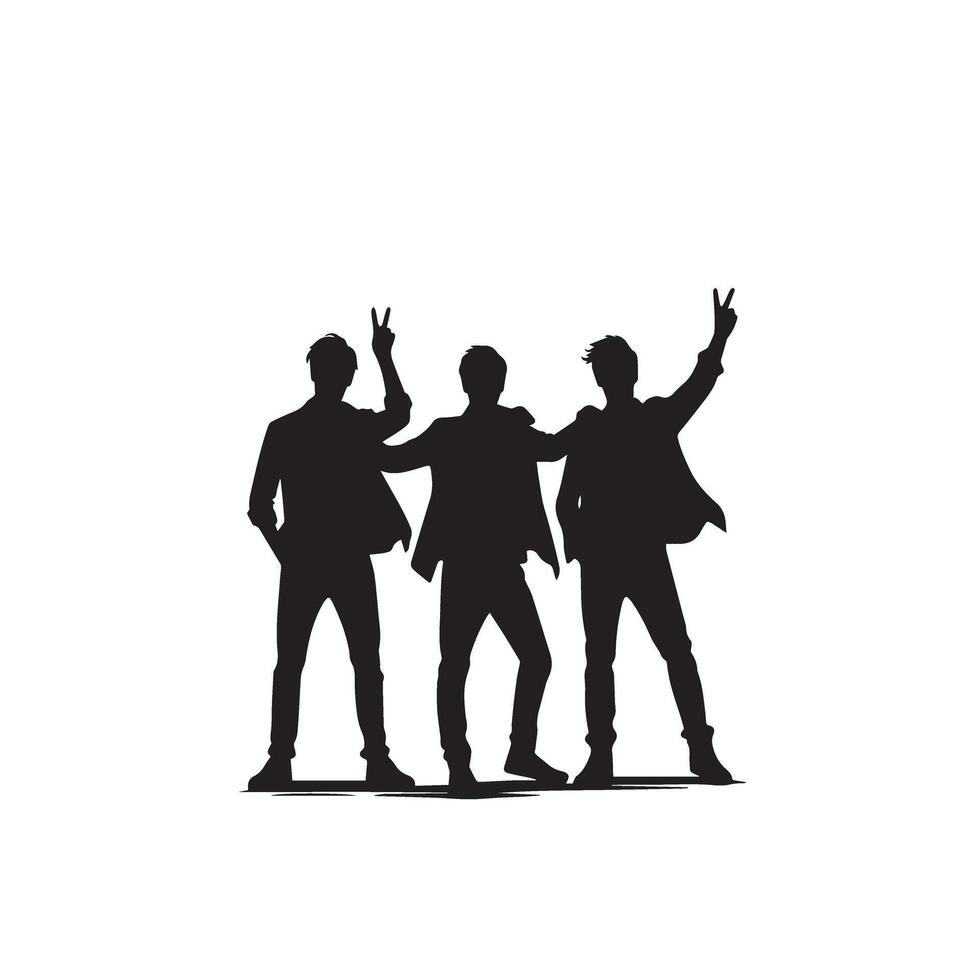 Friends silhouette on white background. Group of Friends' illustration. vector
