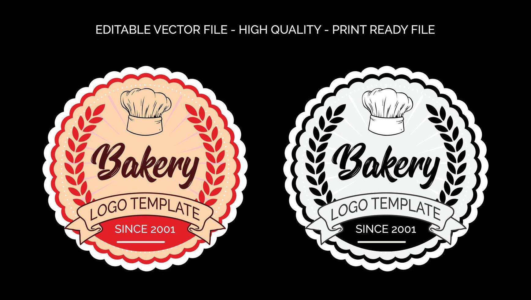 Bakery logo Bread logo design template, bread and bakery products logo design vector