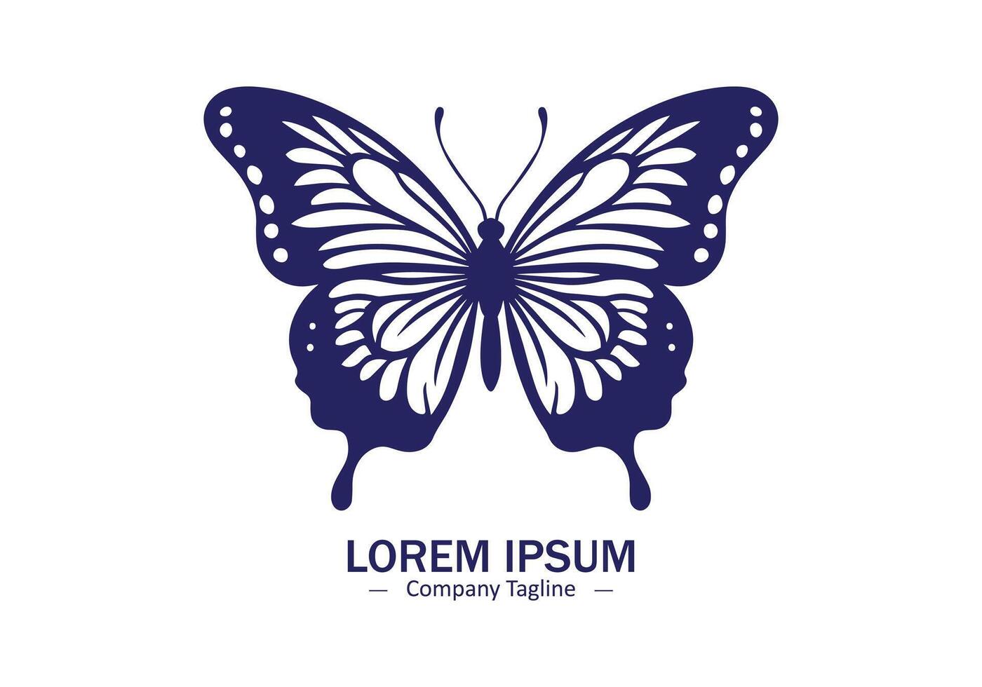 Butterfly blue logo icon silhouette vector