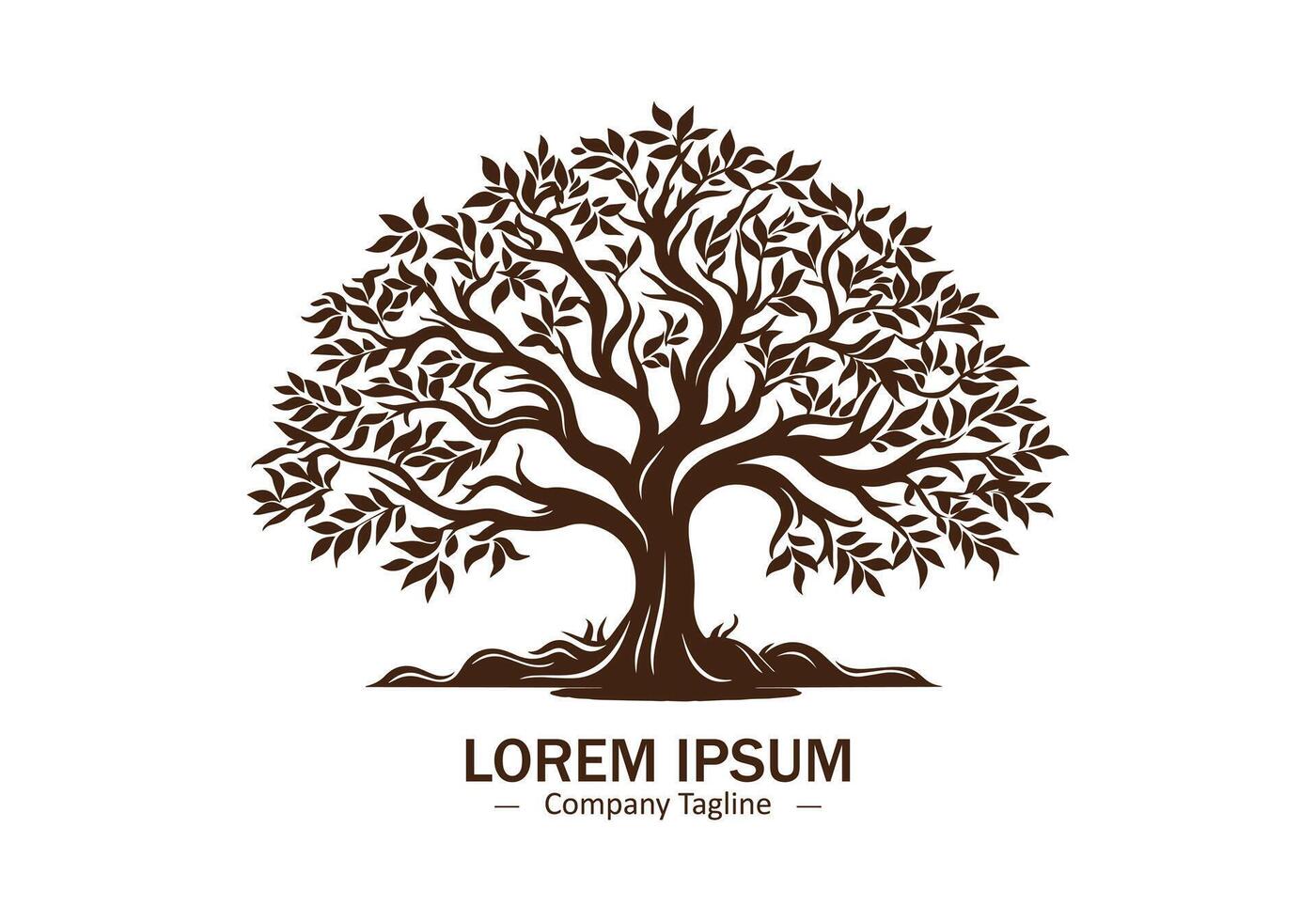 Tree brown branches plant logo icon silhouette vector