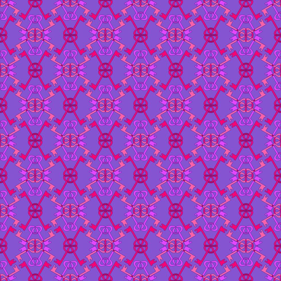 Seamless color pattern with keys forming an ornament in red tones vector