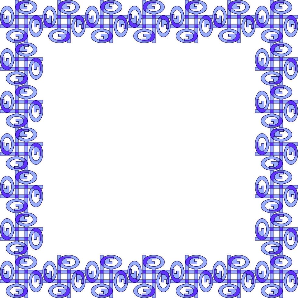 Square frame of keys in blue tones on a white background vector