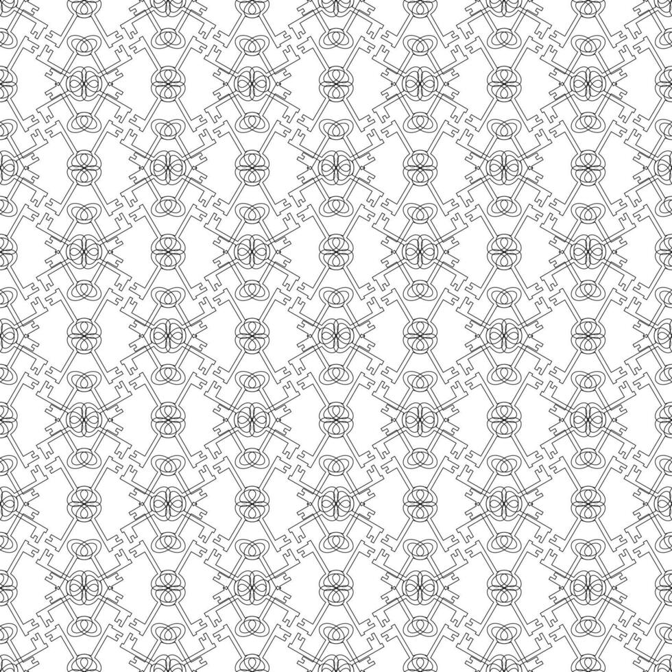 Seamless pattern with keys forming an ornament on a white background vector
