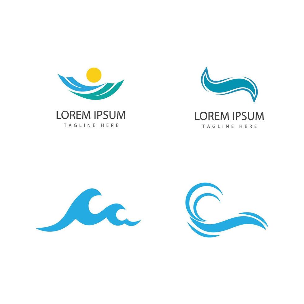 Wave logo template and symbol vector