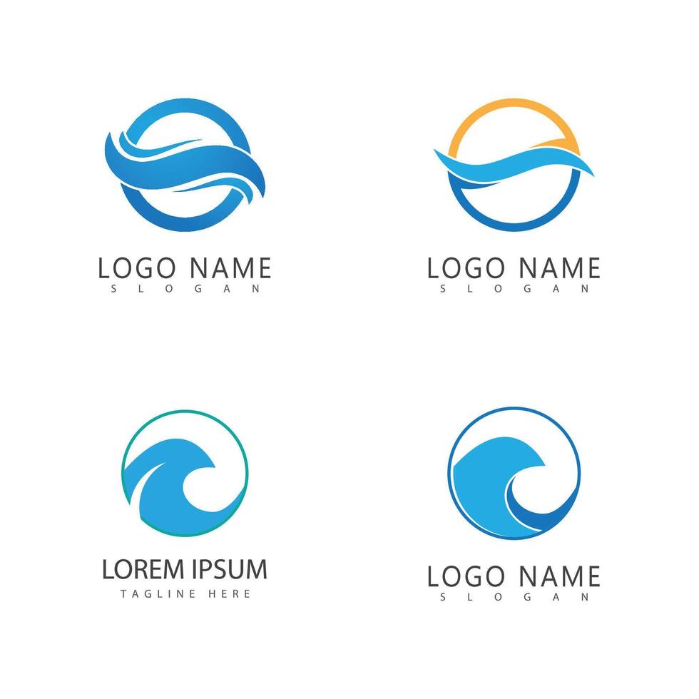 Wave logo template and symbol vector