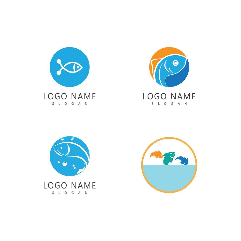 Fish logo template element symbol vector