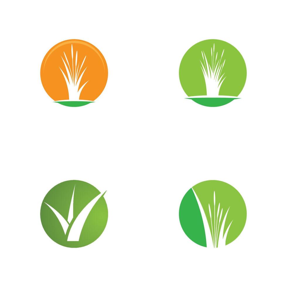 Grass logo template element and symbol vector