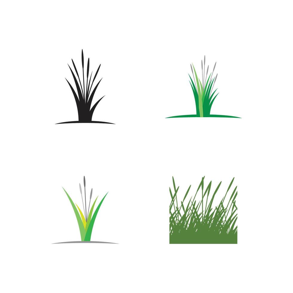 Grass logo template element and symbol vector