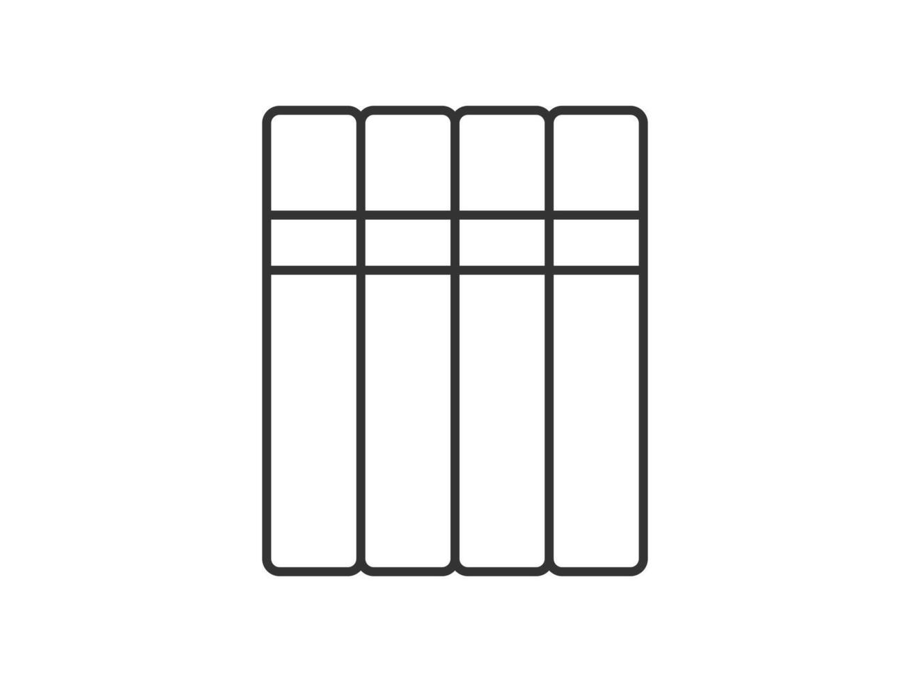 illustration of a library theme icon with books arranged on shelves vector