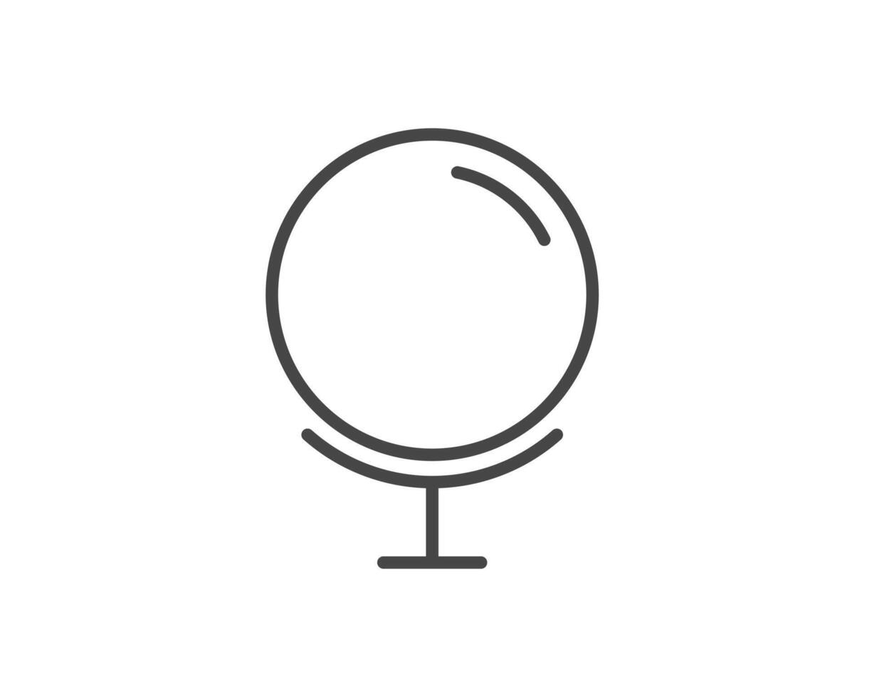 Makeup and cosmetics. Linear graphic beauty icons in the form of a face mirror. vector