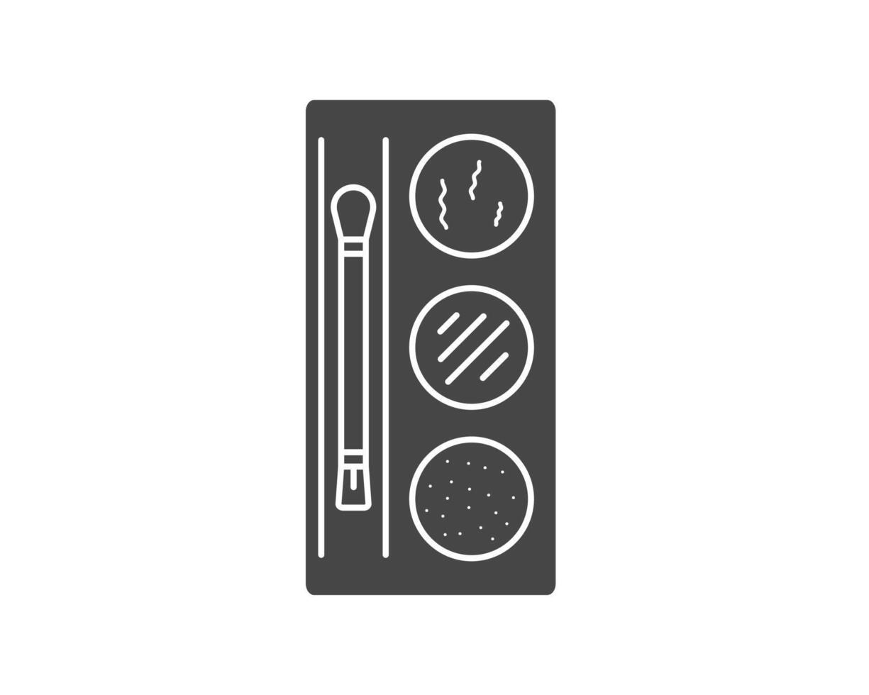 Linear graphic black icons of beauty and cosmetics in the form of eyelids shadow and eye makeup. vector