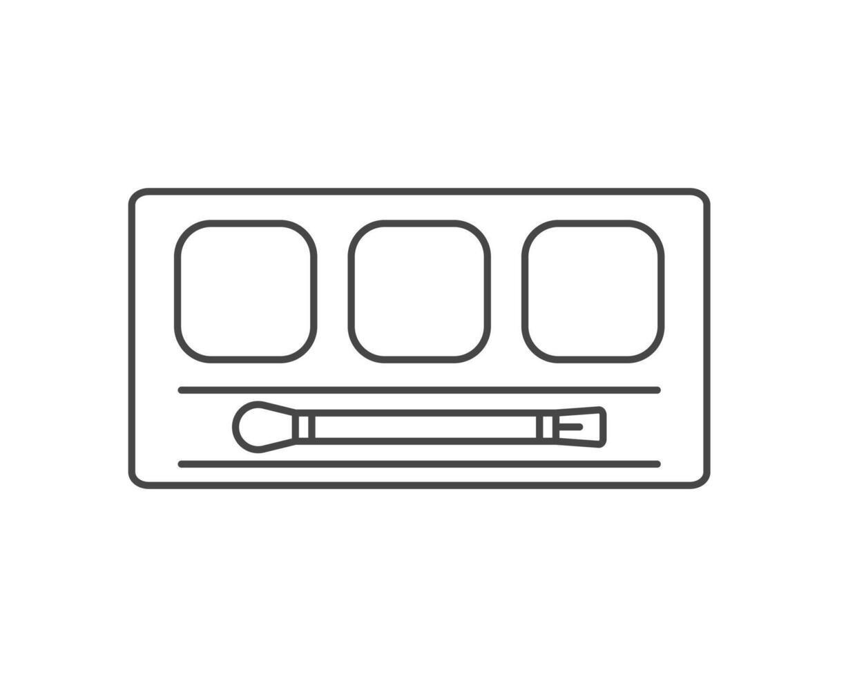 Linear graphic icons of beauty and cosmetics in the form of eyelids shadow and eye makeup. vector