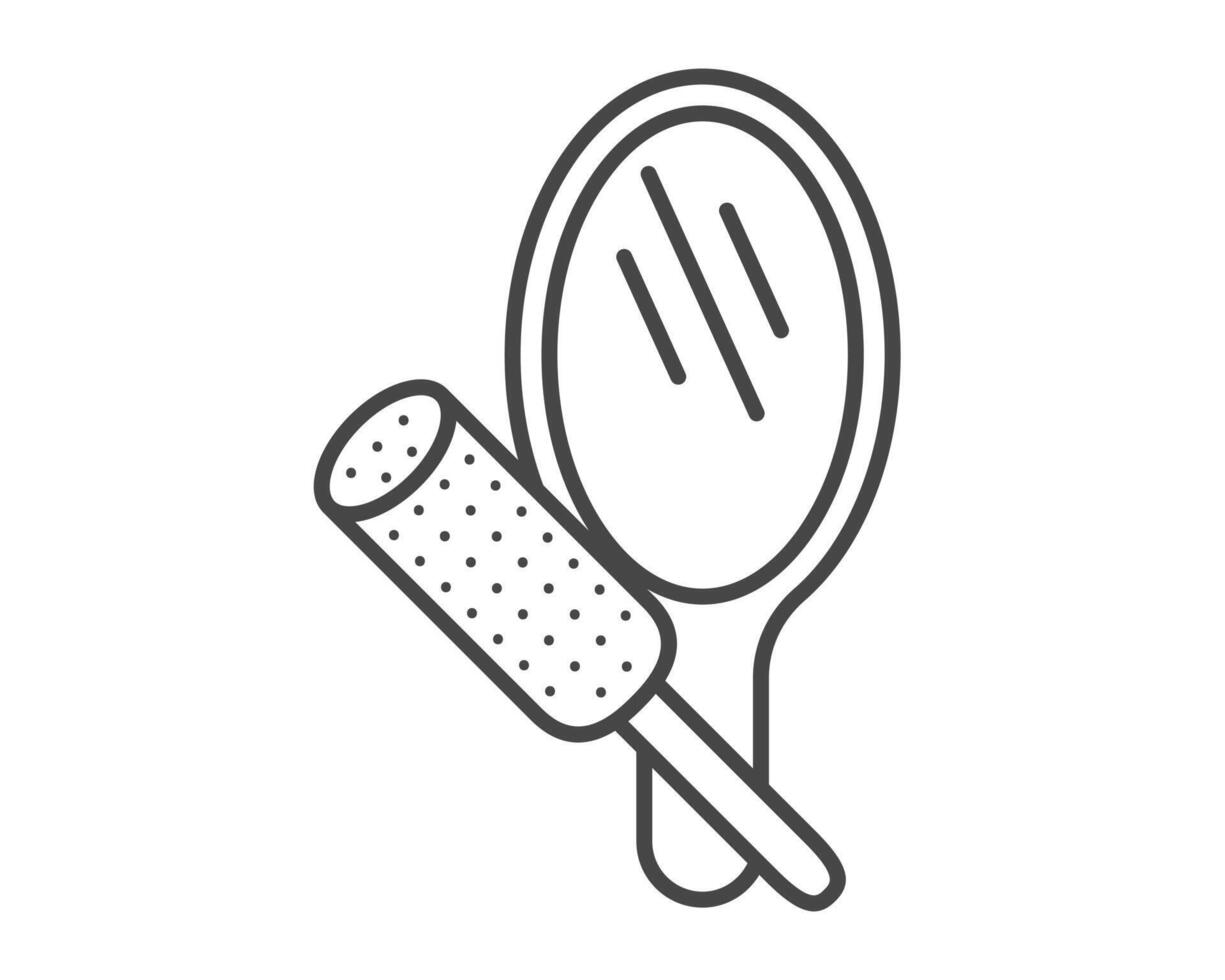 Linear icons of beauty in the form of mirrors and combs for hairdressing and beauty salons vector
