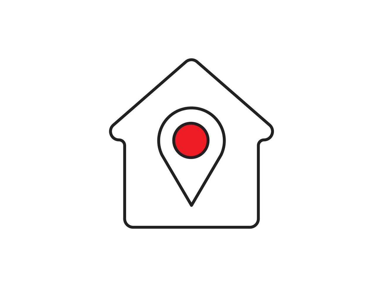 Within a flat-style depiction, a location marker distinguishes itself on an urban map, denoting a precise spot vector