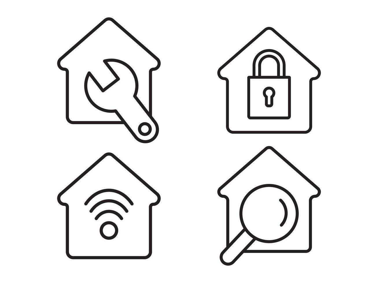 Icon a house representation, isolated against a clean background. This simple symbol evokes a sense of warmth and security, embodying the concept of home. vector