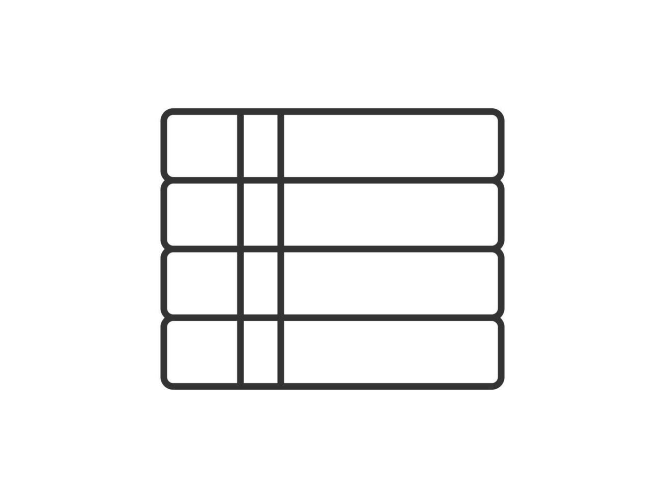 illustration of a library theme icon with books arranged on shelves vector